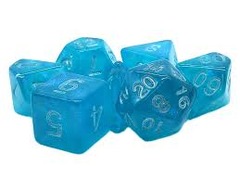 Old School 7 Piece DnD RPG Dice Set: Galaxy - Arctic Shimmer